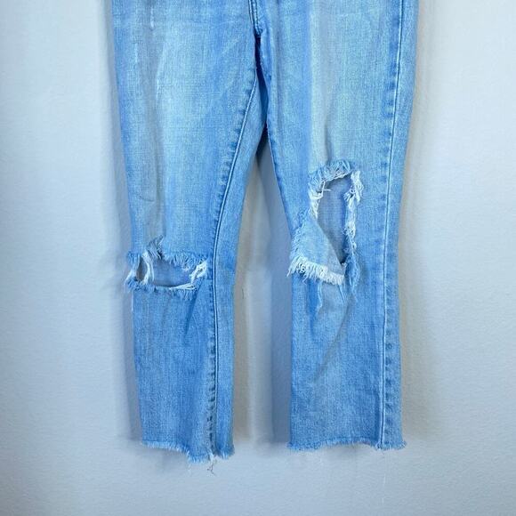 PISTOLA Lennon High Waist Ankle Raw Hem Distressed Light Wash Jeans Size 27 - Picture 5 of 9